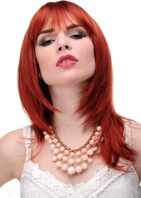 Produktbild von WIG ME UP Glatte Frauen-Perücke Schulterlang Rot Dunkel-Kupferrot 3003-135