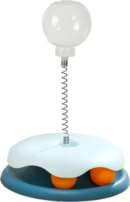 Produktbild von Interaktiver Leckerli-Spender für Katzen, Spielzeug, auslaufender Futterball, Futterspender für Haustiere, Spielzeug, Puzzle, langsamer Futterspender für Haustiere mit Kugelbahn für Hauskatzen und Hunde