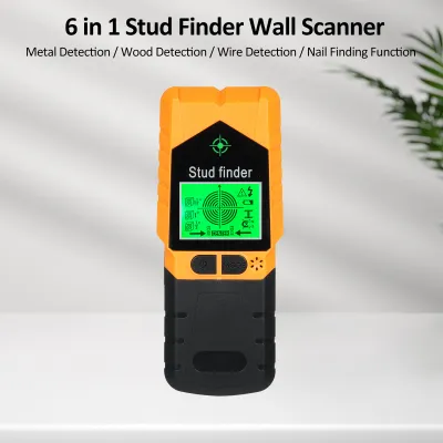Produktbild von Bolzensucher-Wandscanner, 6-in-1-Detektor mit Magnet, physikalische Nagelsuchfunktion für die Erkennung von Holz, Metall und Wechselstromkabeln, LCD-D