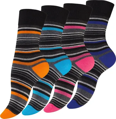 Produktbild von Vincent Creation® Damen Socken 8 Paar mit Streifen 35-38