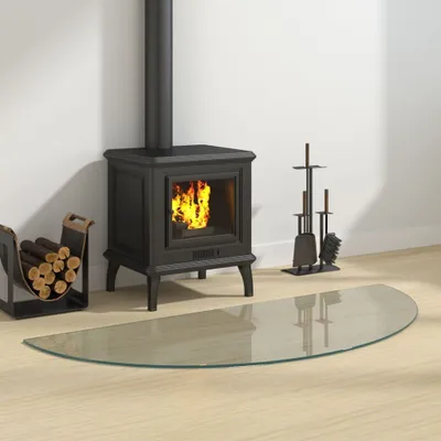 Produktbild von vidaXL Skleněná ochranná deska proti jiskrám půlkulatá 1200x500 mm