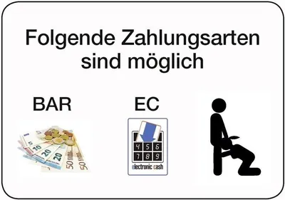 Produktbild von Kulthänger Blechschild, folgende Zahlungsarten sind möglich, KH 019