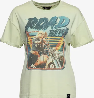 Produktbild von Queen Kerosin Road Bitch Damen T-Shirt, gelb, XS