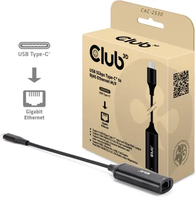 Image de Club3d CLUB3D USB 5Gbps Type-C® to RJ45 Ethernet M/F