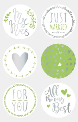 Produktbild von Sticker Married rund grün Packung mit 6 Stück
