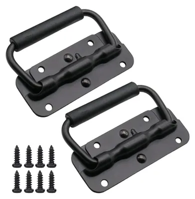 2er-Set Klappgriff 100 mm Metall, schwarz für Werkzeugkisten