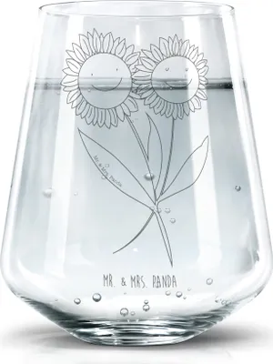Produktbild von Mr. & Mrs. Panda Glas Blume Sonnenblume - Transparent - Geschenk, Lieblingsmensch, Trinkgefäß, Freundin, Wasserglas, Becherglas, Best Friends, Trinkglas, Zusammen, Garten