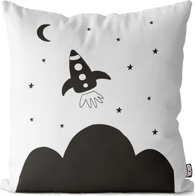 Produktbild von VOID Rakete Mond Himmel Kissenbezug Kissenhülle Sofakissen Kissen Deko Outdoor-Kissen Dekokissen