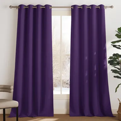 Obrázok produktu pre Záclony do spálne, zatemňovacie, termoizolačné, fialové, 2 kusy, rozmer 245 x 140 cm