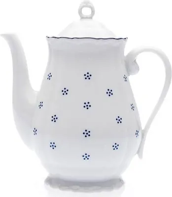 Zdjęcie produktu dla Dzbanek do kawy z pokrywką, czeska porcelana, Werona, 1,25 l, niebieska walbela, G. Benedikt