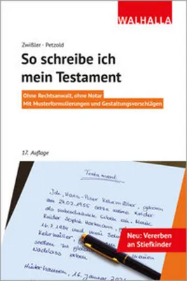 Cover of a book about writing a will, with a handwritten testament and a pen in the foreground.