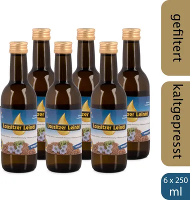 Produktbild von 6 x Lausitzer Leinöl (kaltgepresstes Leinöl), 6x 250ml