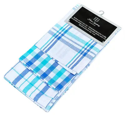 Produktbild von Set Küchenhandtücher, 3-teilig, 100 % Baumwolle, klassisches Karomuster, Ara 45x65 Blau
