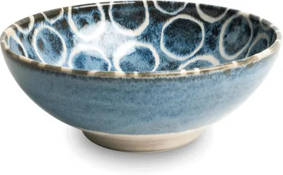 Image de Bol à ramen Sakura bleu, 21,5 cm, en porcelaine, idéal pour les soupes