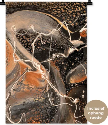 Produktbild von MuchoWow® Wandteppich Wandbehang Malen - Abstrakt - Acrylguss 60x90 cm Tapisserie Dekoration Wandtuch - Foto-Teppich - Abwaschbar