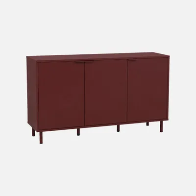 Produktbild von sweeek - Sideboard mit Holzdekor und Metall 3 Türen 120cm - Bordeaux