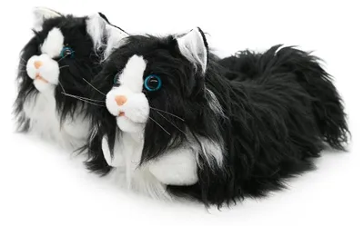 Produktbild von Hausschuhe Plüschtiere Hauspantoffeln - Flauschig und weich - Katzenmodell - Uni für Erwachsene und Kinder