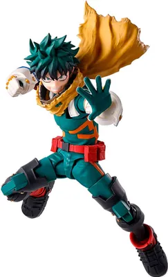 An action figure of Izuku Midoriya from My Hero Academia in a dynamic pose.