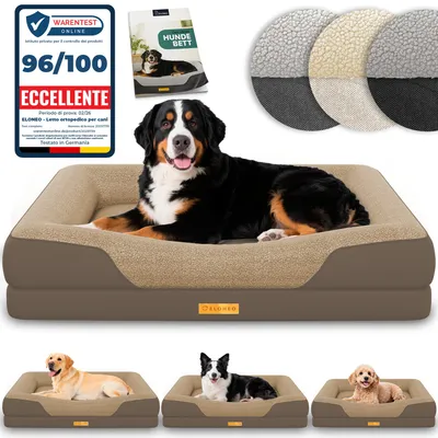 Immagine prodotto di ELONEO Letto ortopedico per cani, taglia XL - Marrone