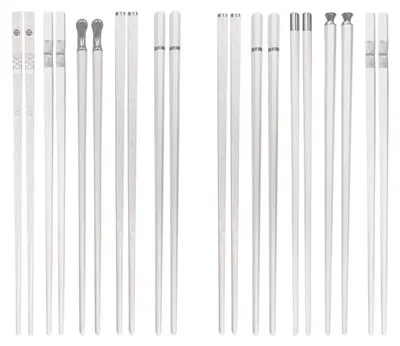 Obrázek produktu pro Sada 10 párů jídelních hůlek, materiál: PET, délka: 24,3 cm, vhodné do myčky, tvar: čtvercový