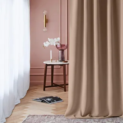 Verdunkelungsvorhang mit Ösen, 180 x 280 cm, beige, 1 Stück