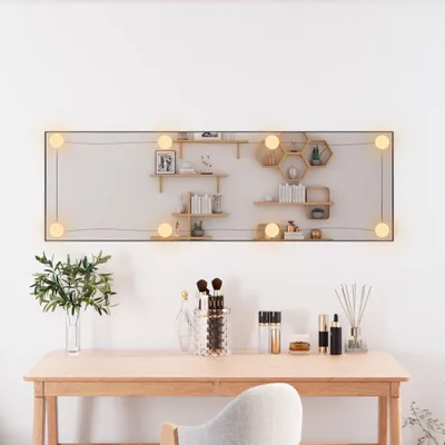Productafbeelding van Living Store Wandspiegel met LED-verlichting, 30x100 cm, glas, rechthoekig