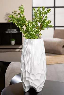 Produktbild von Gilde Vase, "Roma", Keramik, weiß, VE 1, H. 40 cm, D. 19 cm 59073 4063387590737