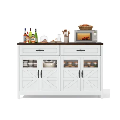 Produktbild von Sideboard mit Stauraum Esszimmerschrank Aufbewahrungsschrank 140cm Weiß