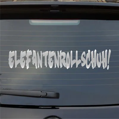 Produktbild von Heckscheibenaufkleber Elefantenrollschuh 40x8 cm Silber Auto Aufkleber Sticker
