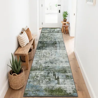 Productafbeelding van Tapijtloper - 80 x 240 cm - Polyester - Laagpolig - Modern - Antislip - Machinewasbaar