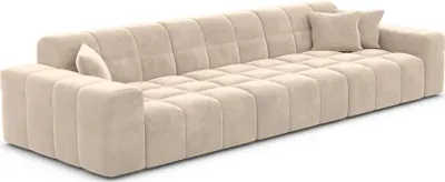 Produktbild von Samtstoff 4-Sitzer Couch Nivara Creme