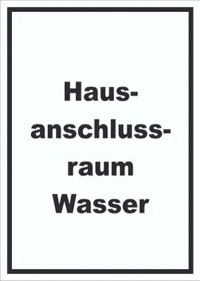 Produktbild von Hausanschlussraum Wasser Schild mit Text HAR hochkant A4 (210x297mm)