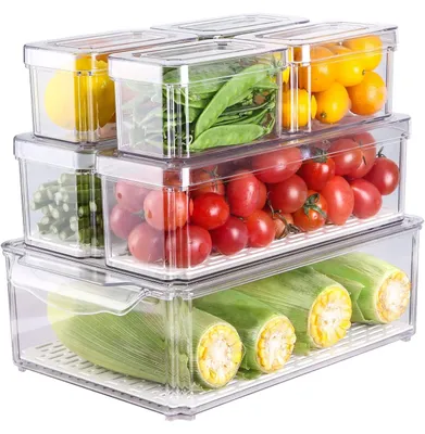 Produktbild von 7-teiliges Set Kühlschrank Organizer für Küche und Vorratskammer