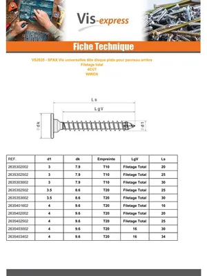 Produktbild von Spax Holzschraube Flachkopf 3x20 Gesamtgewinde T10 4CUT WIROX Mikroschrauben