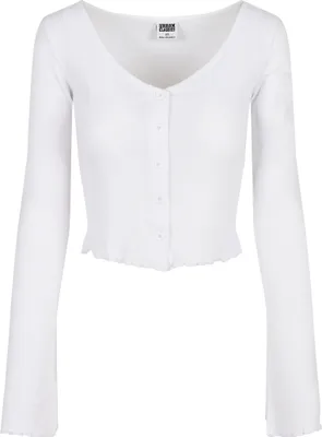 Produktbild von Ladies Cropped Rib Cardigan white L