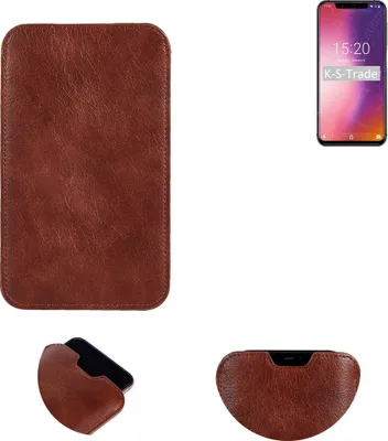 Produktbild von K-S-Trade Schutzhülle Handyhülle kompatibel mit UMIDIGI One Pro Handytasche Kunstleder Sleeve in braun