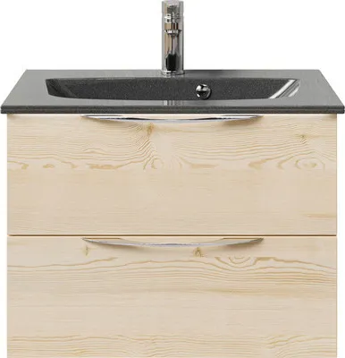 Produktbild von Pelipal Badmöbel-Set Sunline 300 BxHxT 67 x 49,9 x 48 cm Frontfarbe eiche Badmöbel-Set mit Waschtisch Mineralmarmor grau