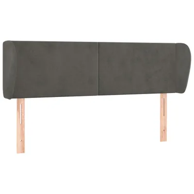 Produktbild von Kopfteil mit Ohren Dunkelgrau 147x23x78/88 cm Samt