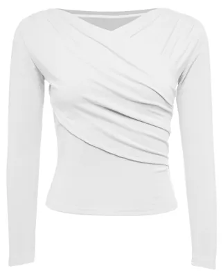 Produktbild von Bluse für Damen in Weiss mit Stehkragen und regulärer Passform, Größe XS