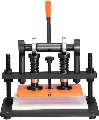 Imagen del producto de Máquina de corte para cuero, placa de relieve de 10,2 x 5,9 pulgadas, máquina de estampado manual, máquina de relieve para cuero con una presión de 0,47 pulgadas, máquina de estampado con dos guías para diferentes materiales