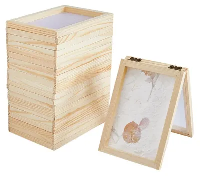 14er-Set Holzrahmen zur Papierherstellung mit Sieb, 15,6 x 10,2 cm