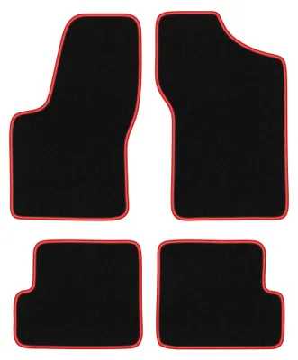 Obrázok produktu pre Velúrové autokoberce pre: Fiat Seicento 1998-2010 (hatchback) – sada 4 ks, čierno-červené, na mieru – Wielganizator CARLUX