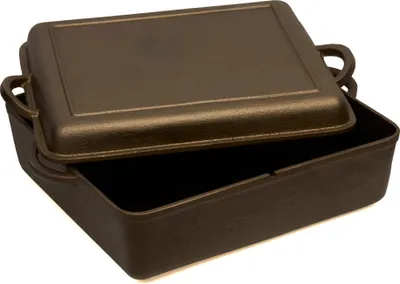 Produktbild von Handpolierter Gusseisen-Bräter 10,8 Liter Deckel als Brat-Pfanne Grillpfanne Induktion