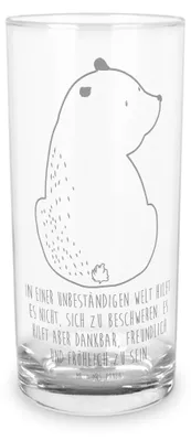Produktbild von Mr. & Mrs. Panda Cocktailglas Bär Schulterblick 400 ml - Transparent - Geschenk, Glas, Bären, Wasserglas, Longdrinkglas, Tumbler, Motivation, Selbstachtung, Teddy
