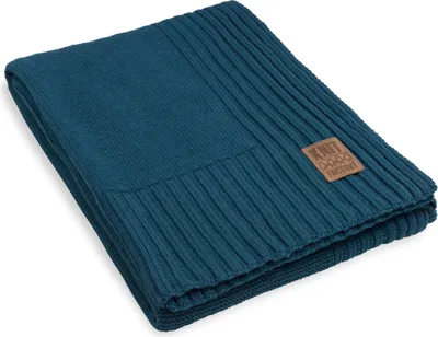 Produktbild von Knit Factory Uni Plaid - Petrol - 160x130 cm