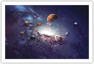 Produktbild von Poster - Poster ohne Rahmen - Kosmos Planeten die Sterne - 91,5x61 cm - Wand Bild - Wanddeko - Wandbilder - Kunstposter - Wandposter - Bilder - Kunstdruck - Wanddekoration - Wandbild - P2XAA91x61-4851