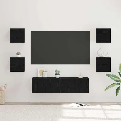 Produktbild von Maison Exclusive - TV-Schrankset 6 pcs Schwarz Eichen-Optik Holzwerkstoff