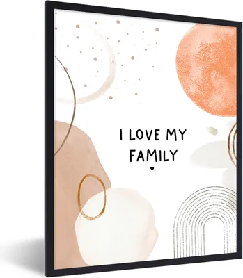 Produktbild von MuchoWow® Gerahmtes Poster Ich liebe meine Familie - Zitate - Sprichwörter 60x80 cm - Poster mit Schwarzem Bilderrahmen Wandposter Rahmen Foto Bilder - Premium - Wanddeko Wohnzimmer