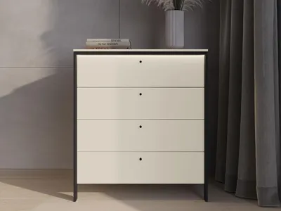 Obrázok produktu pre Zásuvková komoda REDMOND - piesková béžová / čierna + LED osvetlenie ZDARMA