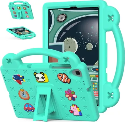 Produktbild von Schutzhülle für Samsung Galaxy Tab A 10.1 2019 T510/T515 Niedliche Hülle für Kinder, Stoßfest mit Griff und Ständer Grün